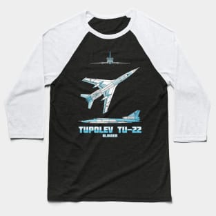 Tupolev Tu-22 Russian Supersonic Bomber Blinder Plane Diagram Gift Baseball T-Shirt